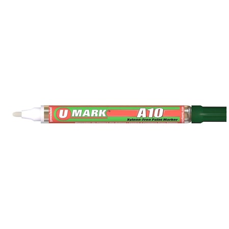 U-Mark U-Mark UMARK10103 2 mm A10 Paint Marker; Green - 12 per Box UMARK10103